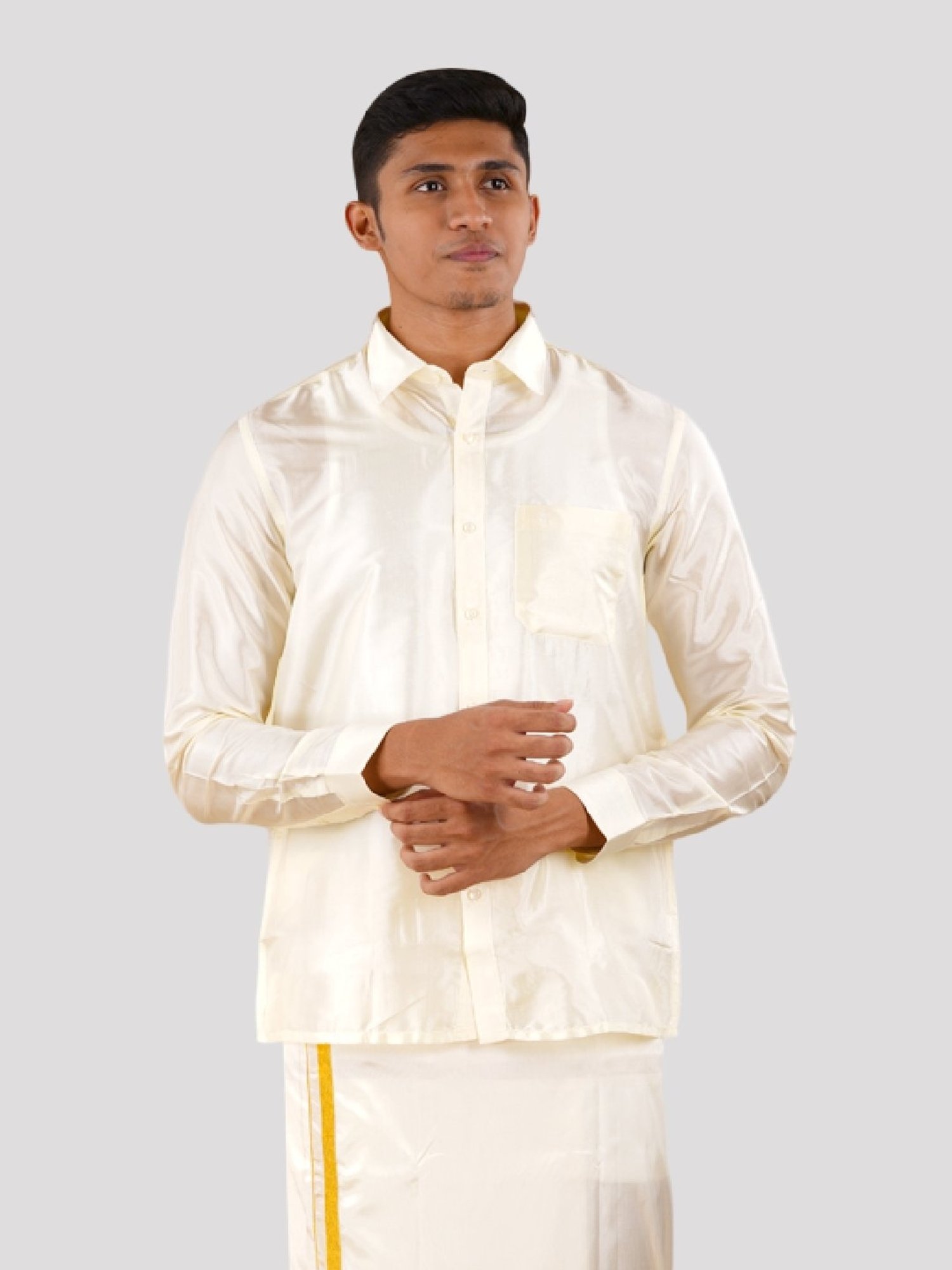 Ramraj Beige Regular Fit Ethnic Set