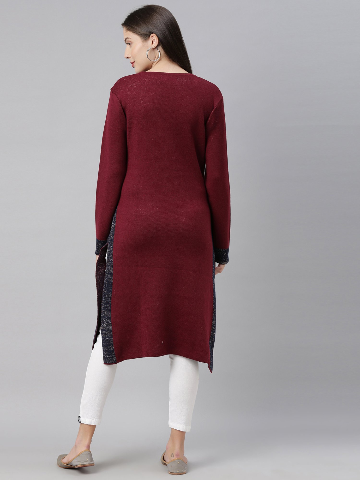 Neeru's Maroon Straight Kurta