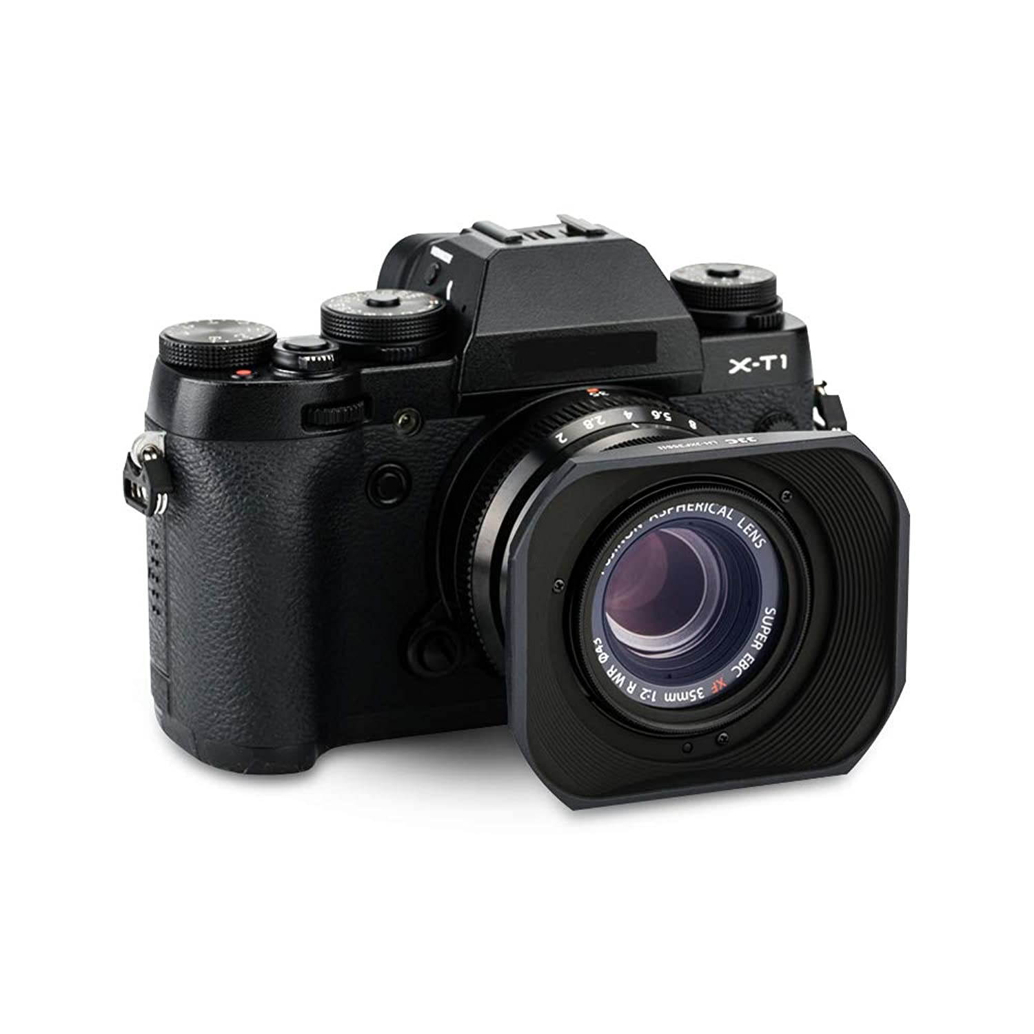Camera Lens Hood JJC Bayonet Hood Shade for Fuji Fujifilm FUJINON XF 35mm F2 R WR & XF 23mm F2 R WR Lens Replaces Fujifilm LH-XF35-2 Hood with a Hood Cap -Black