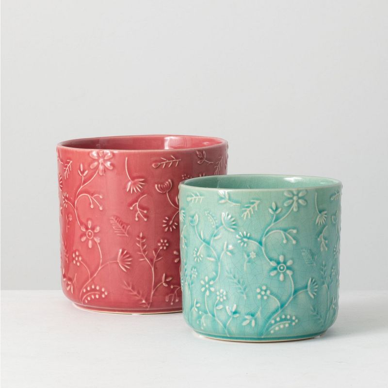 The HC Companies 3 Inch Round Plastic Sprite Decorative Indoor Flower Succulent Planter Pot with Drain Plug Hole, Artisan Taupe