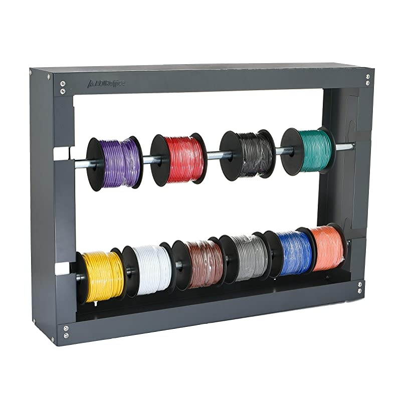 Wire Spool Rack Superior Strength WireCable Dispenser Conduit Display amp Storage for Electrical Industrial amp Retail Use 2 Rods Grey