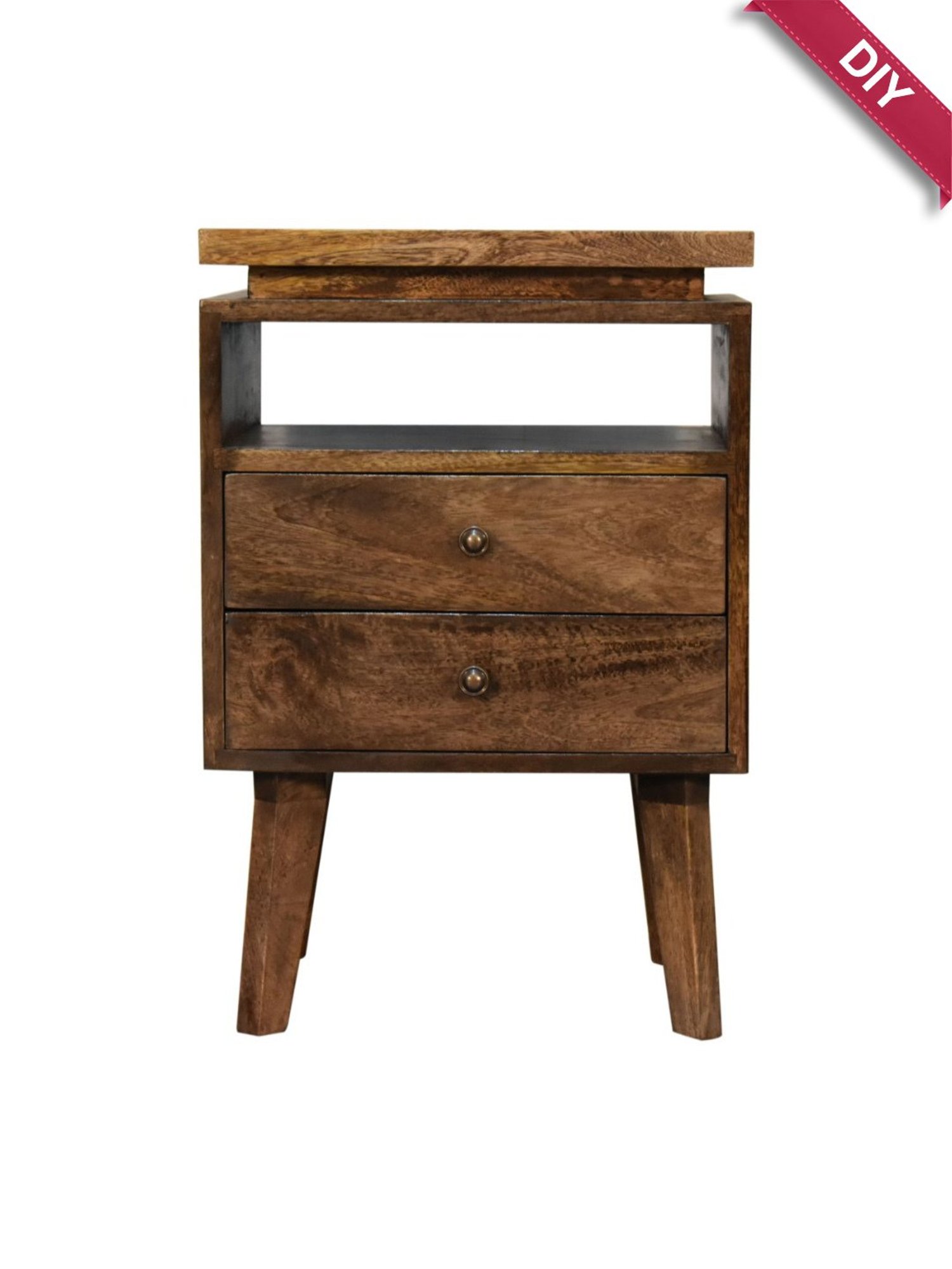 Ikiriya Avina Solid Dark Brown Wood End Table