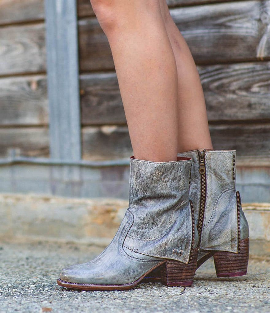 Bed Stu Iris Leather Block Heel Booties