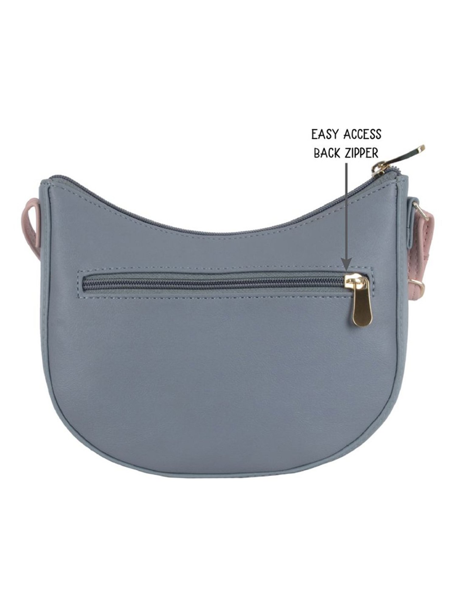 Baggit Blue Textured Large Hobo Bag