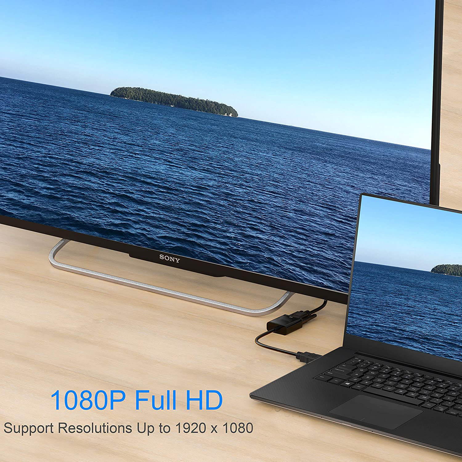 HDMI to VGA, iXever Gold-Plated HDMI to VGA Adapter (Male to Female) for Computer, Desktop, Laptop, PC, Monitor, Projector, HDTV, Chromebook, Raspberry Pi, Roku, Xbox and More - Black