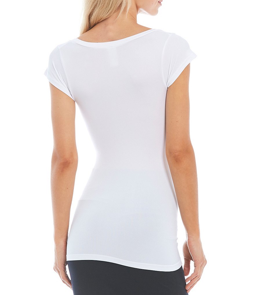 Sugarlips Scoop Neck Cap Sleeve Seamless Top