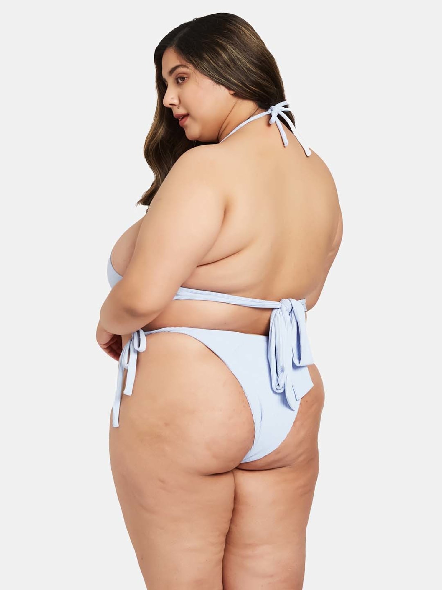 Secrets By ZeroKaata Mild Blue Plain Swimwear Bra Panty Set