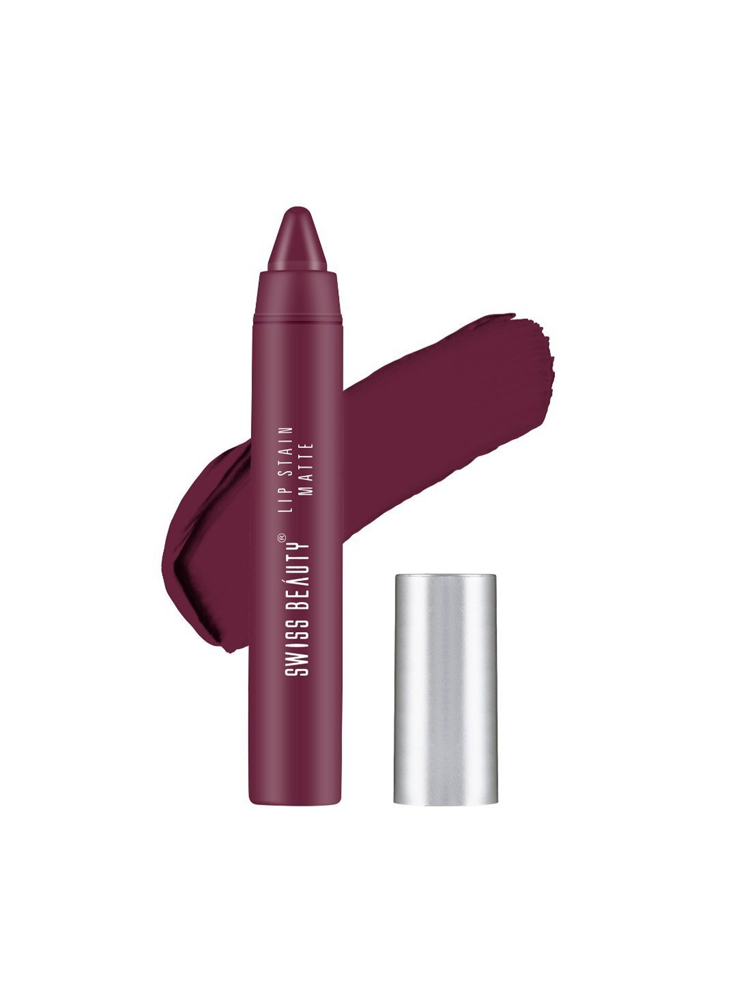 SWISS BEAUTY Lip Stain Matte Lipstick Burgundy - 3.4 gm