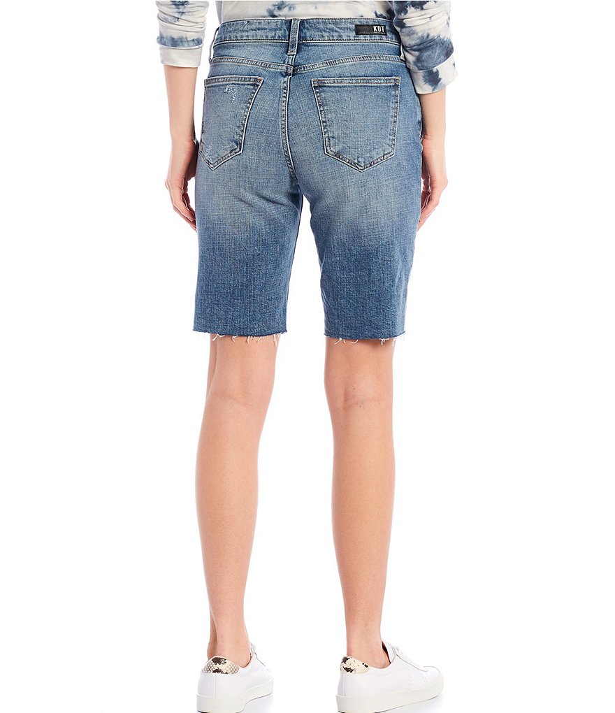 KUT from the Kloth Sophie High Rise Raw Hem Bermuda Shorts