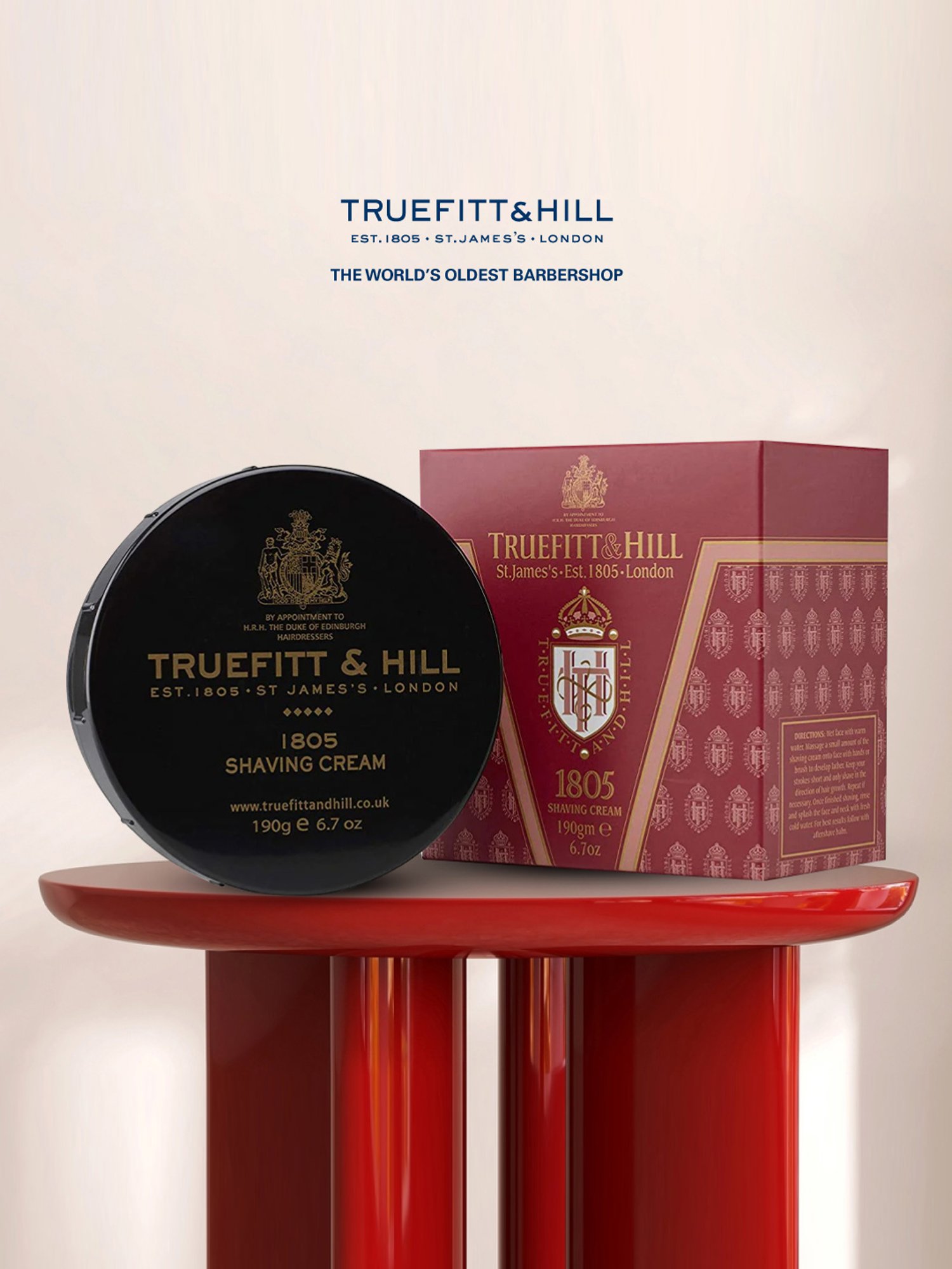 Truefitt & Hill 1805 Shaving Cream Bowl 190 gm for Men
