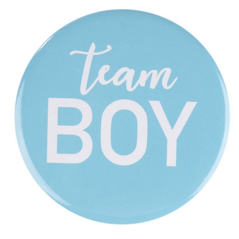 Gender Reveal Button Pins - 24-Pack Team Girl and Team Boy Pinback Badge Accessories, Baby Shower Supplies, Party Favors, 12, Pink Blue, 2.2"