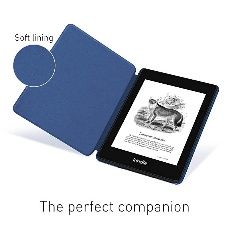 Fabric Case for Waterproof Kindle Paperwhite 10th Gen 2018 - Thinnest&Lightest Smart Cover with Auto Wake/Sleep - Support Back Cover adsorption(not fit New Kindle 10th 2019),K10 A-Blue