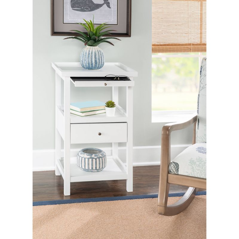 Largo Side Table with Expandable Top White - Powell Company