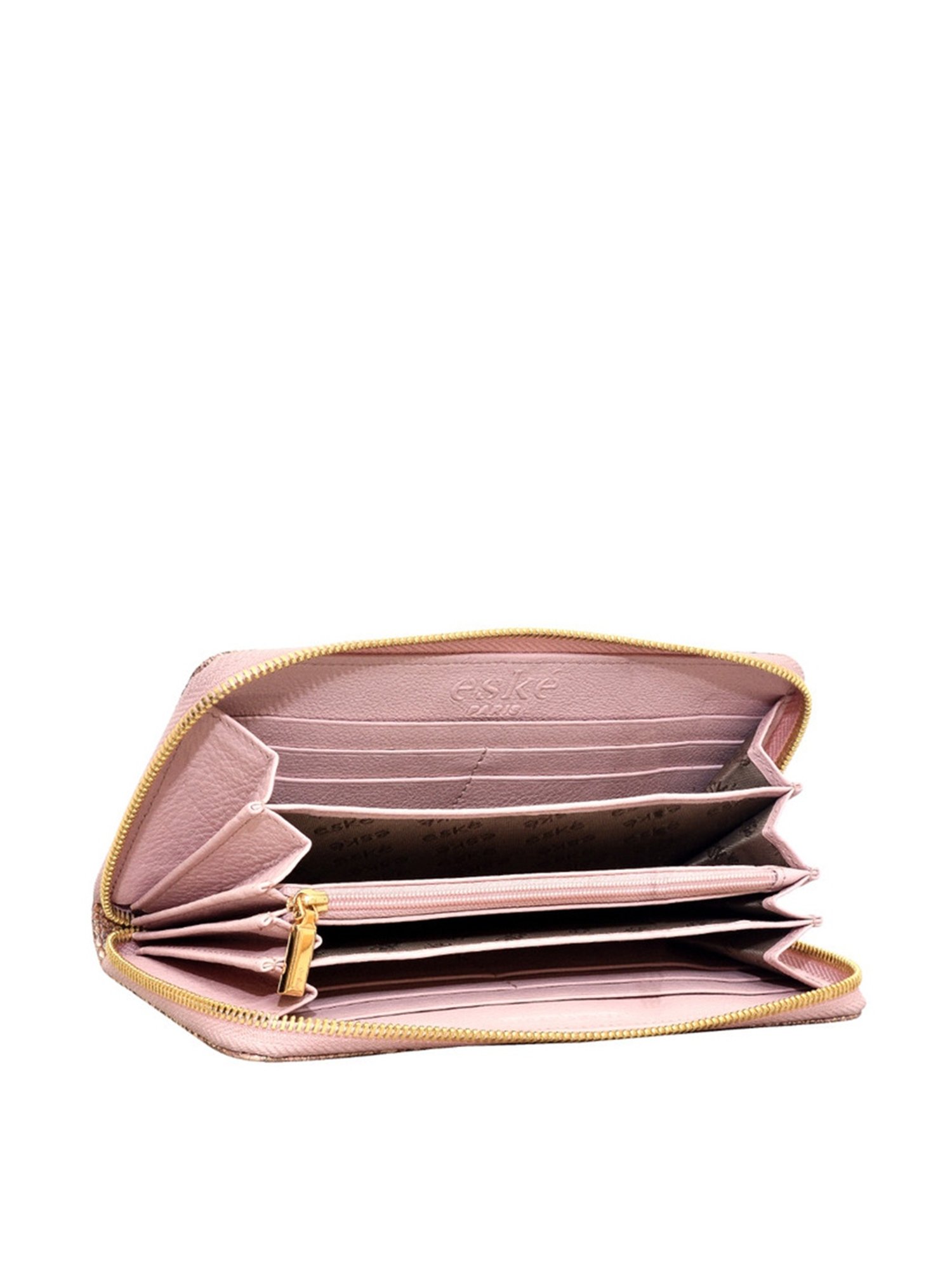 Eske Pink Printed Zip Around Wallet for Women