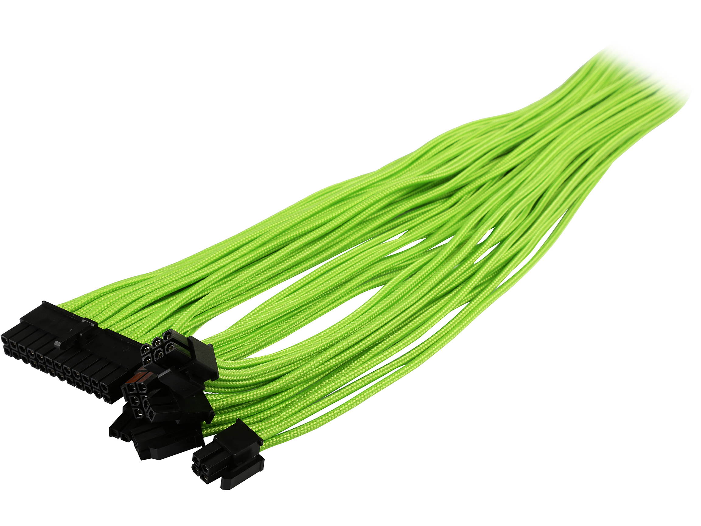 Phanteks PH-CB-CMBO_GR Universal Extension Cables Kit (PH-CB-CMBO) - 1x 24pin ATX, 1x 8pin (4+4) EPS, 2x 8pin (6+2) PCI-e Extension, 500mm Length, Individually Sleeved, Green Color