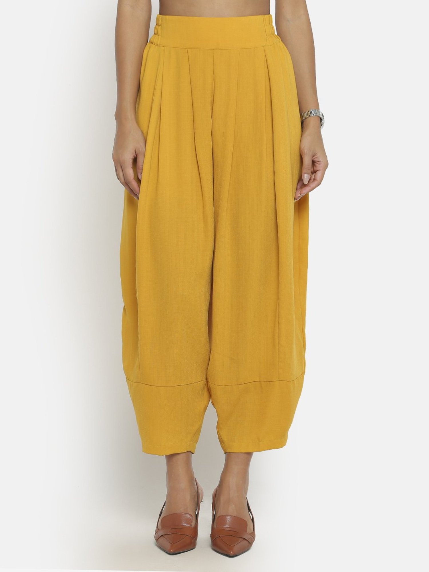 Office & You Yellow Mid Rise Harem Pants