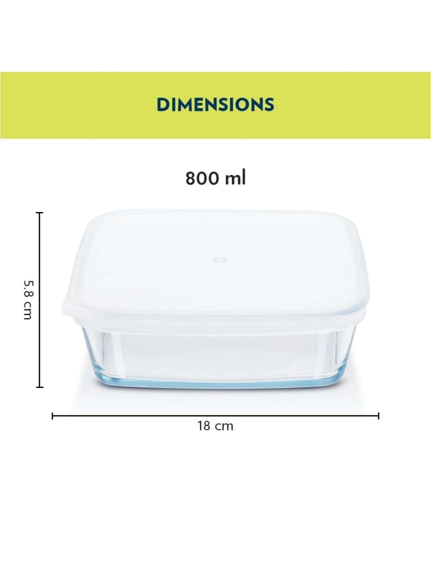 Borosil ?Transparent Glass Baking Dish (800 ML)