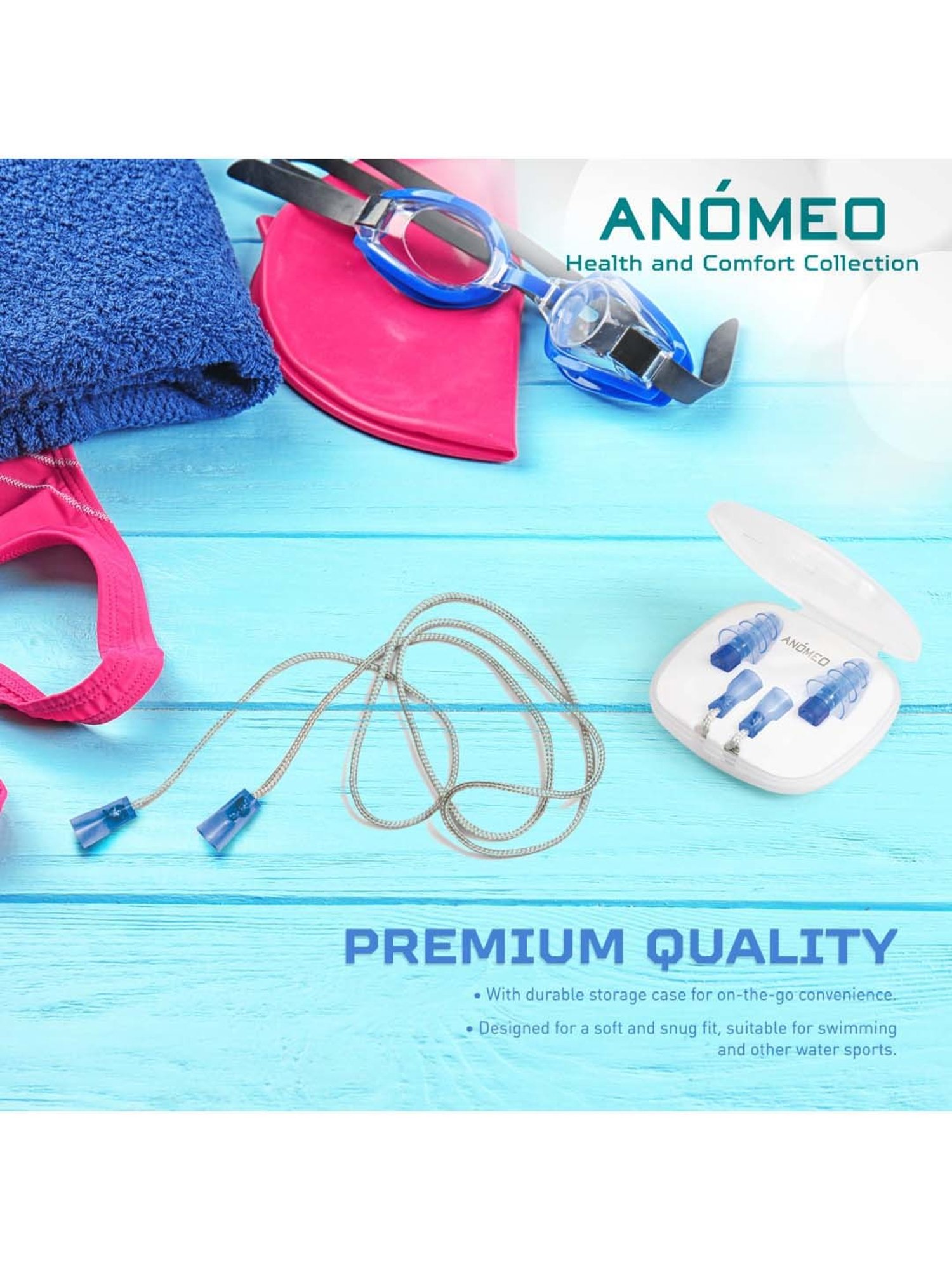 Anomeo Blue Swimming Ear Plug