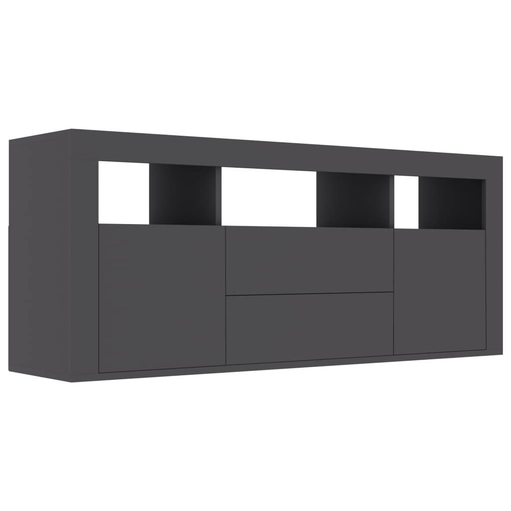 vidaXL TV Cabinet Gray Chipboard TV Stand Console Table Storage Furniture