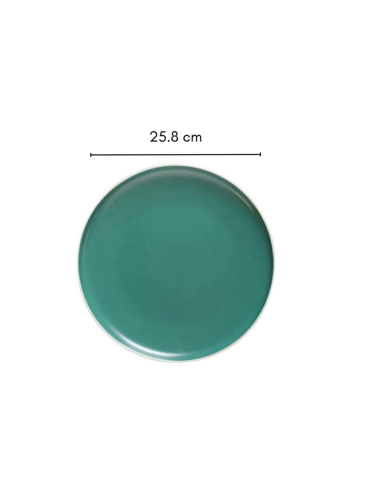 Nestasia Premium Quality Ceramic Green & White Zoella Raised Rimmed Dinner Serving Plate 10.15"