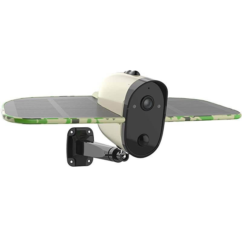 Wireless Outdoor Solar Battery Security Camera 1080p Full HD Night Vision TwoWay Talk Home Security Camera Beige