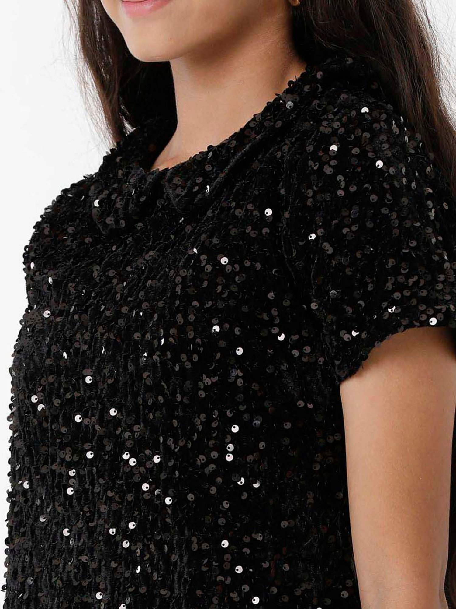 Kate & Oscar Kids Black Embellished Dress