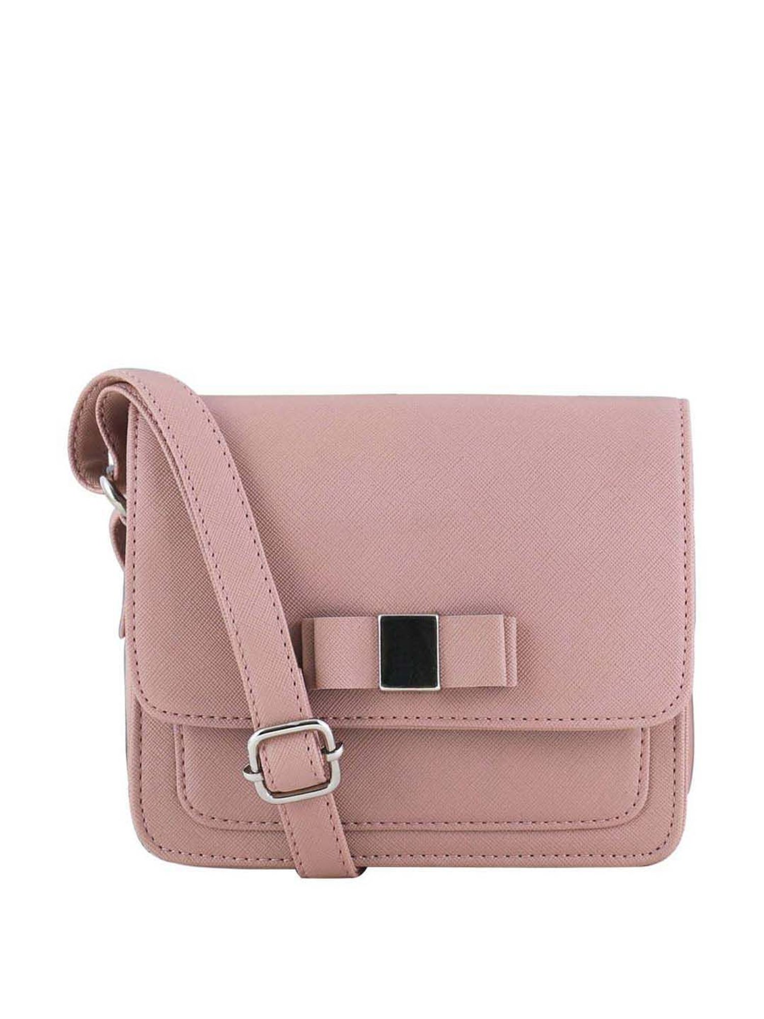 Toteteca Pink Solid Medium Sling Handbag