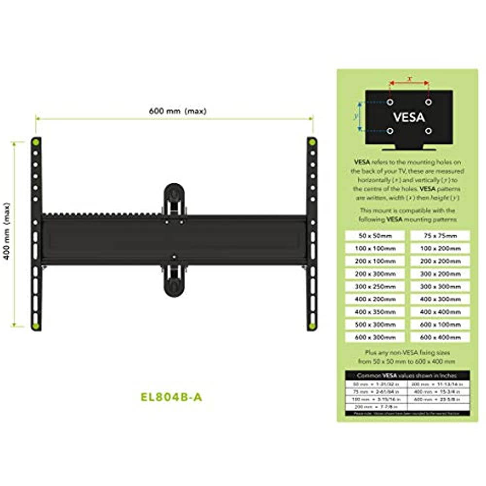 AVF EL804B-A Multi-Position Full Motion Long Extension TV Wall Mount For 40-Inch To 80-Inch TVs