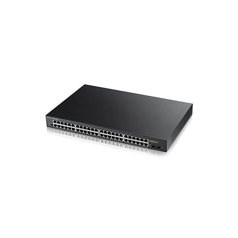 48-Port Gigabit PoE Switch | Smart Managed | Rackmount | 48 PoE+ Ports with 170 Watt Budget and 2 SFP Ports | VLAN, IGMP, QoS [GS1900-48HP]
