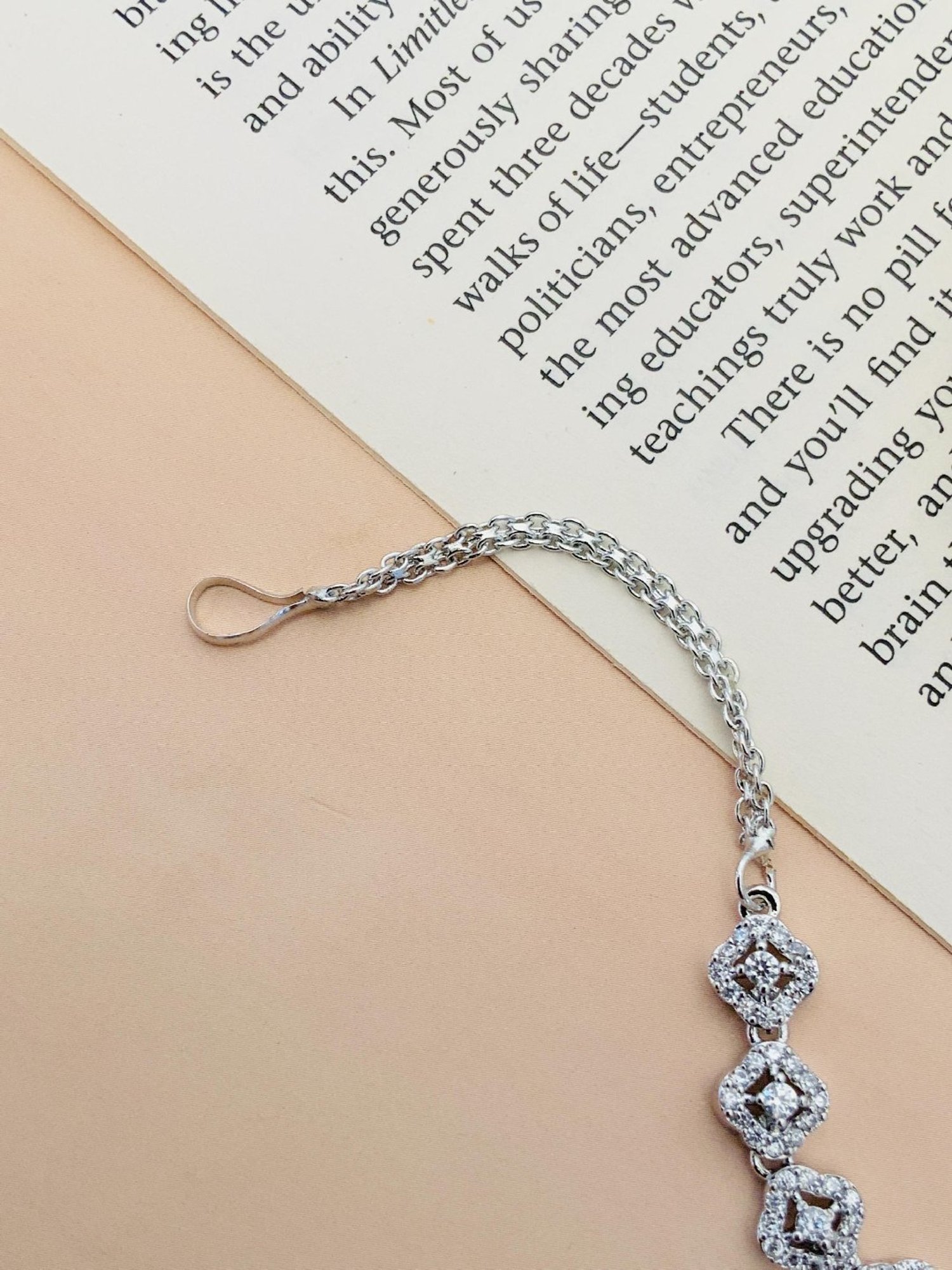 Abdesigns Elite Silver-Plated American Diamond Maang Tikka