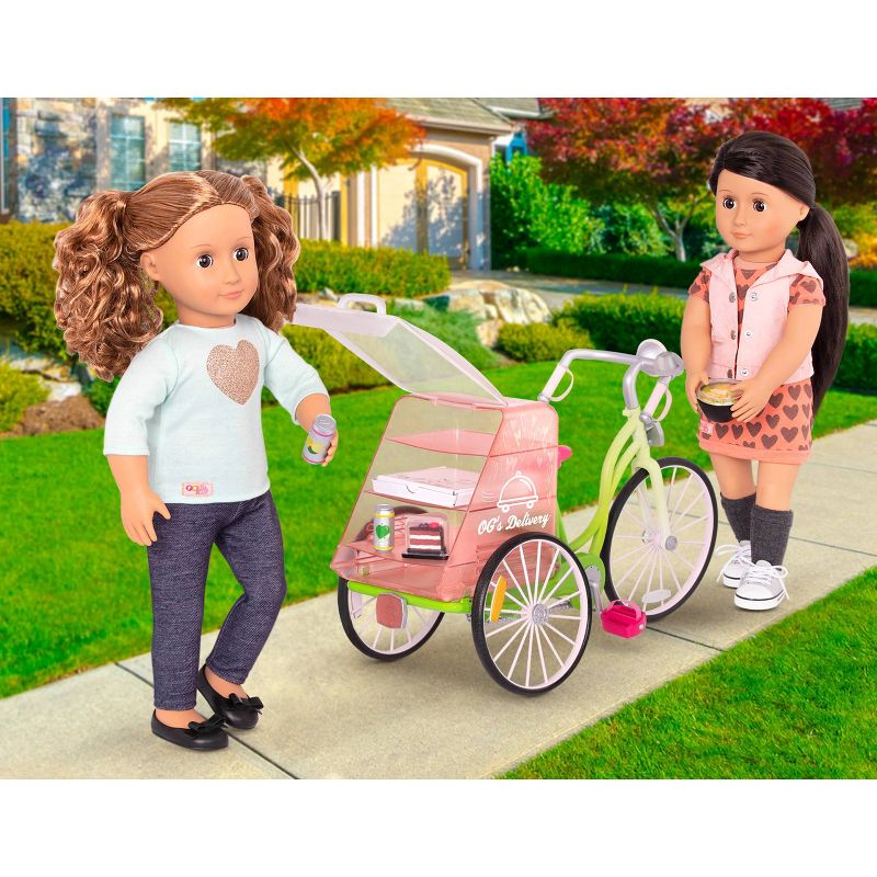 Our Generation Delivery Bike with Play Food for 18" Dolls
