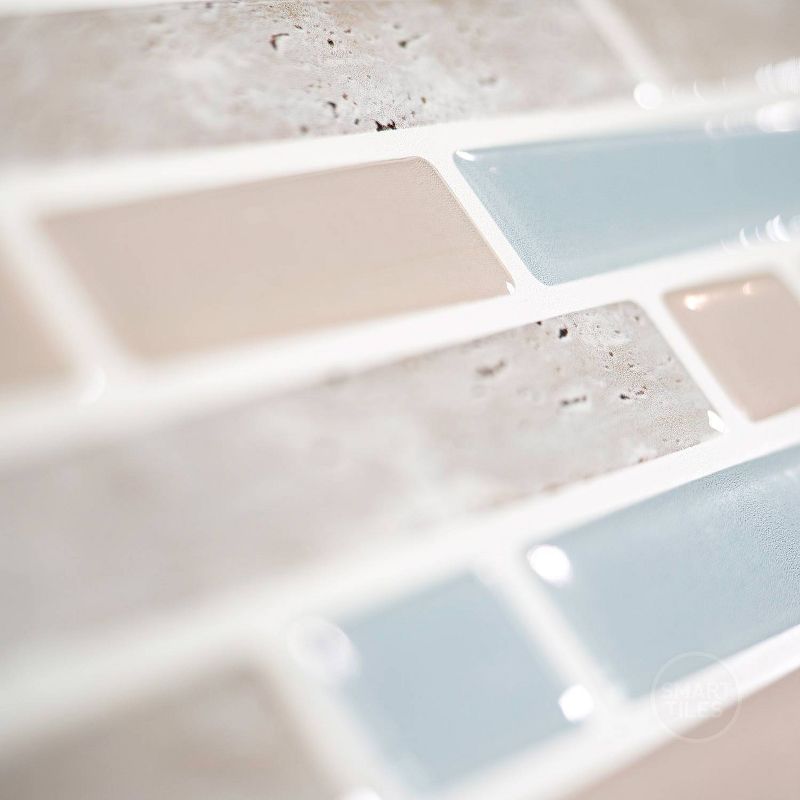 Smart Tiles 3D Peel and Stick Backsplash 4 Sheets of 10.06" x 10" Kitchen and Bathroom Wallpaper Bellagio Elena