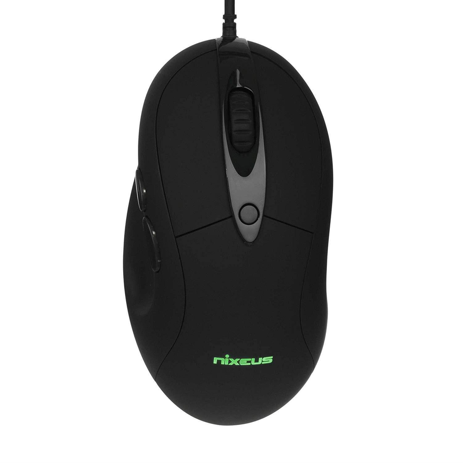 Nixeus Revel FIT Ergonomic Gaming Mouse PMW 3360, Rubberized Black - PC, Mac