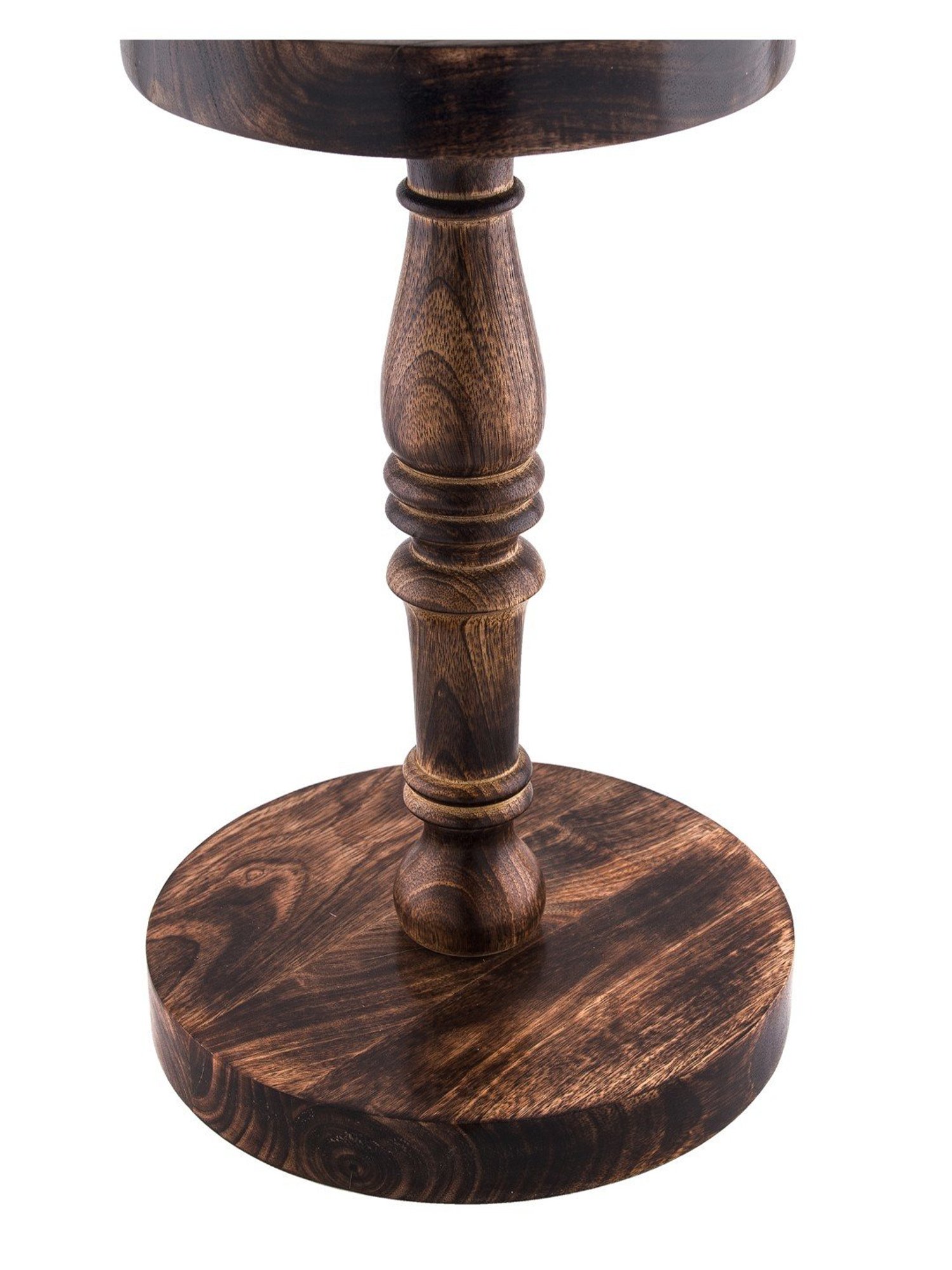 Homesake Classic Round Red & Brown Walnut Wooden Floor Lamp with Shade - Set of 1