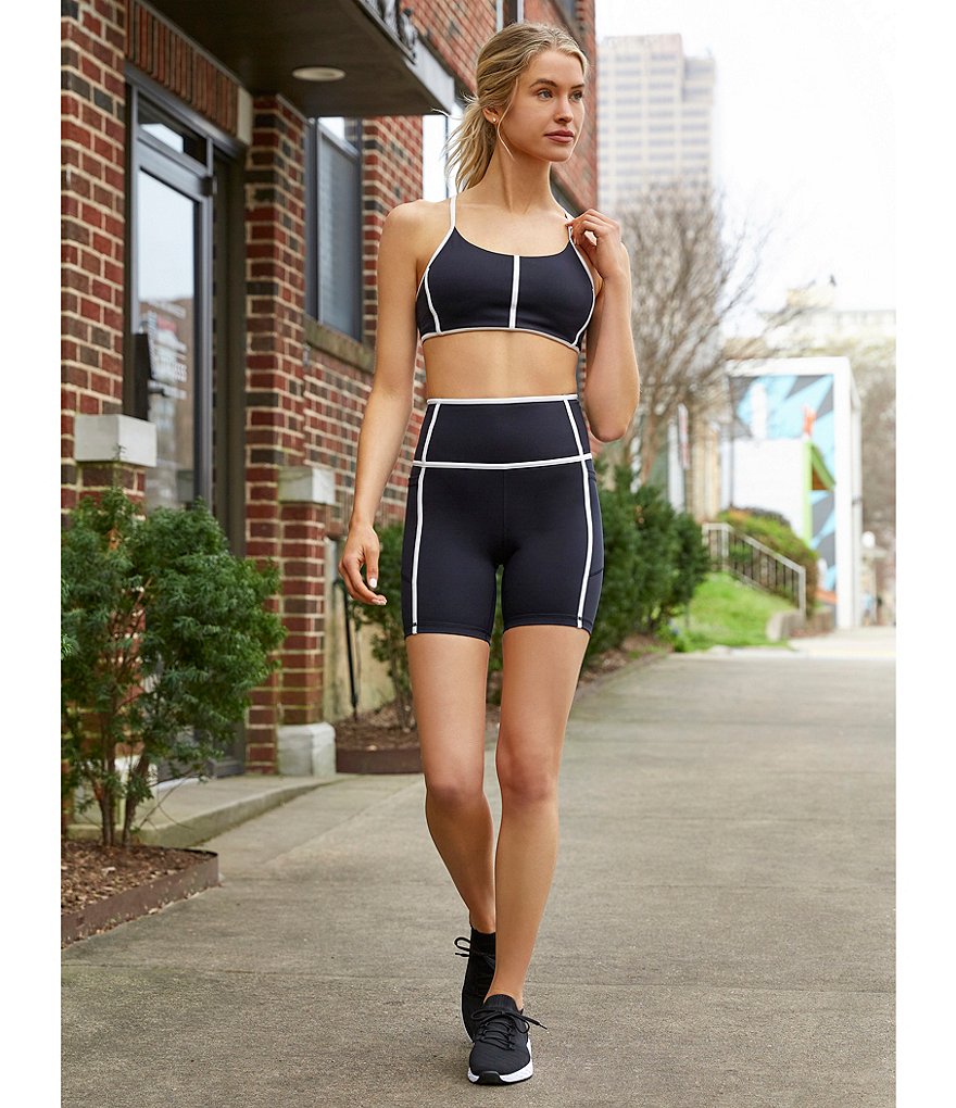 Antonio Melani Active Reaction High Waist Contrast Trim 6#double; Pull-On Biker Shorts