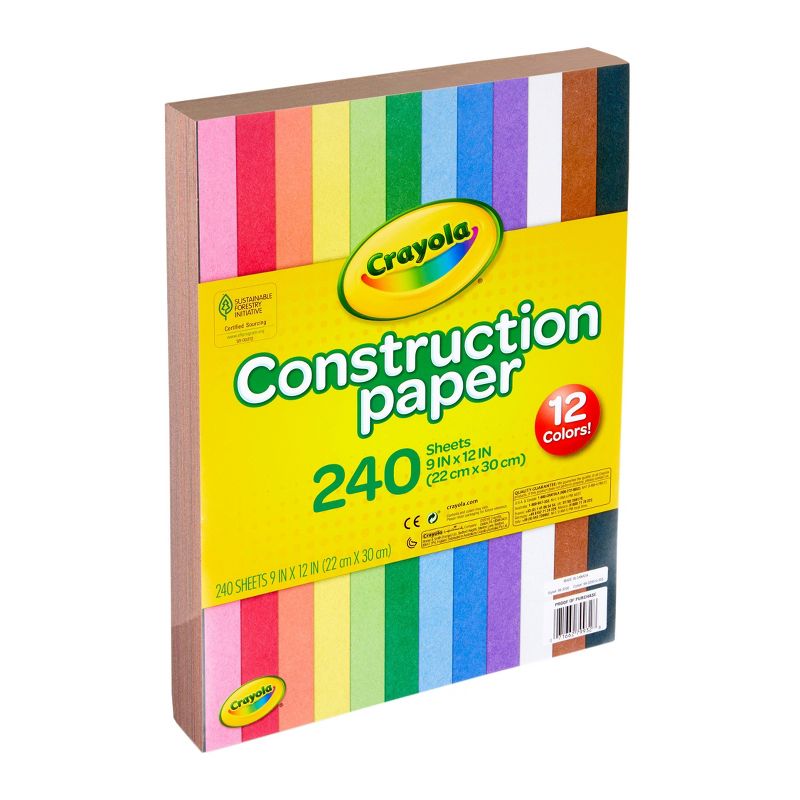 Crayola 240 Sheets Construction Paper - 12 Assorted Colors