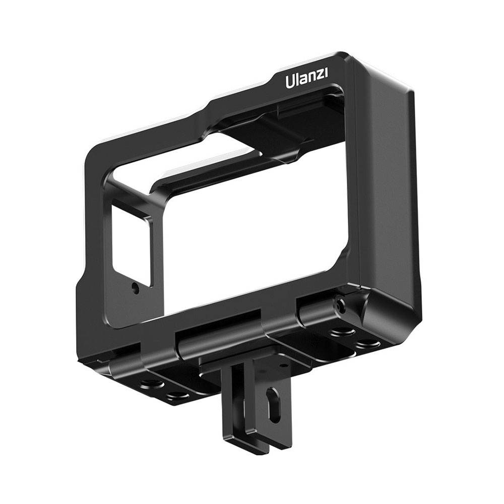 Ulanzi C-ONE R Aluminum Alloy Camera Cage Portective Case Mounting Bracket with Dual Cold Shoe Mounts 1/4 Thread Compatible with Insta360 ONE R Series Camera
