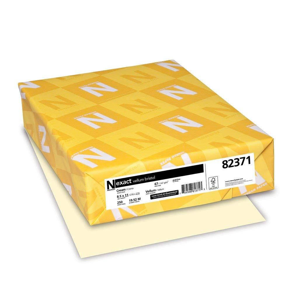 Exact Vellum Bristol, 8.5" x 11", 67 lb/147 gsm, Cream, 250 Sheets (82371)