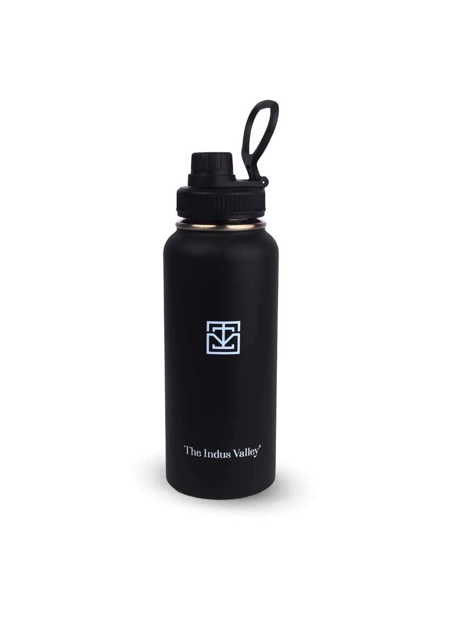 The Indus Valley Black Stainless Steel Vaccum Insulated Double-Walled Bottle Flask (1 L)