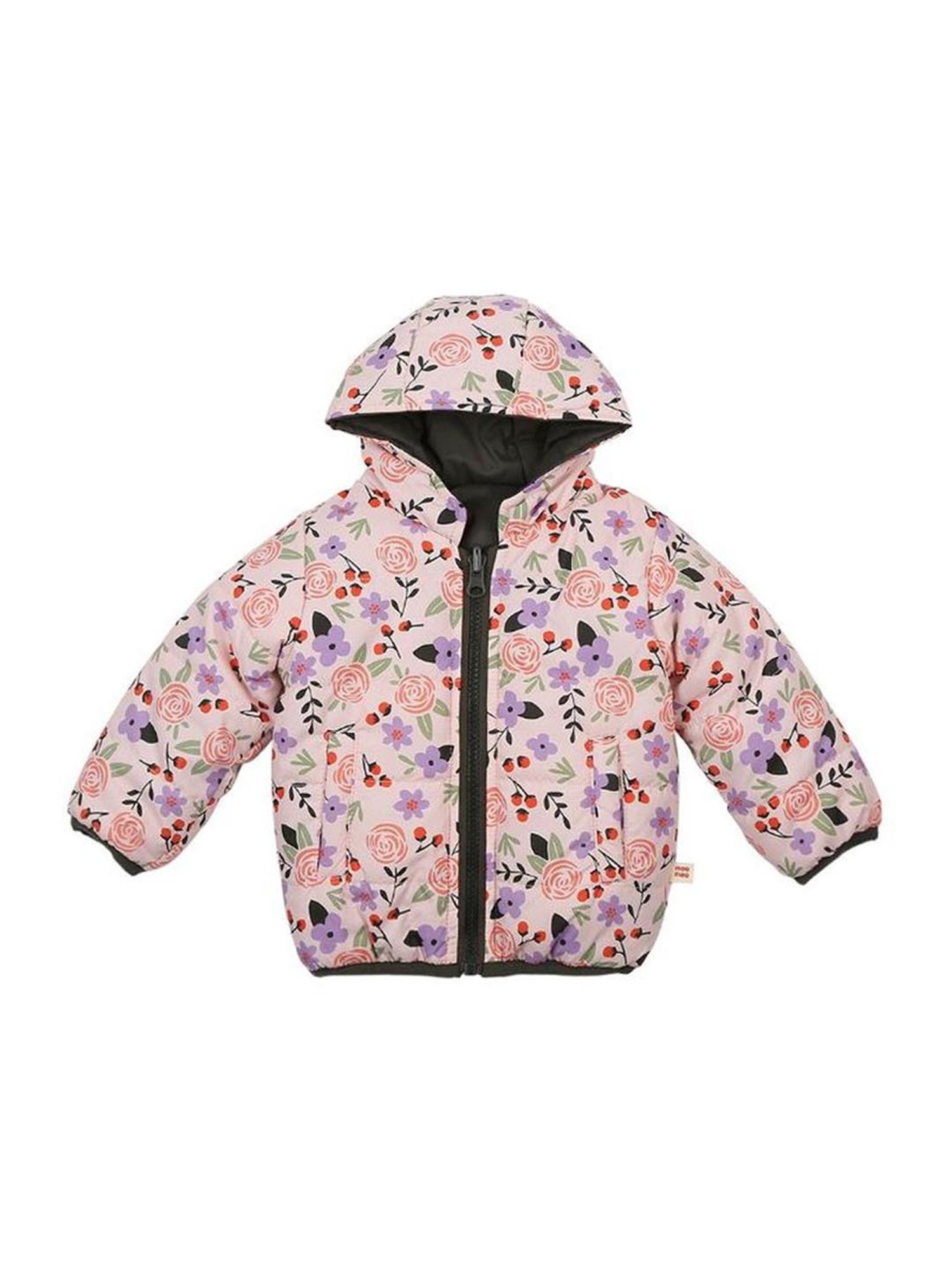 Nino Bambino Kids Red & Pink Printed Full Sleeves Jacket