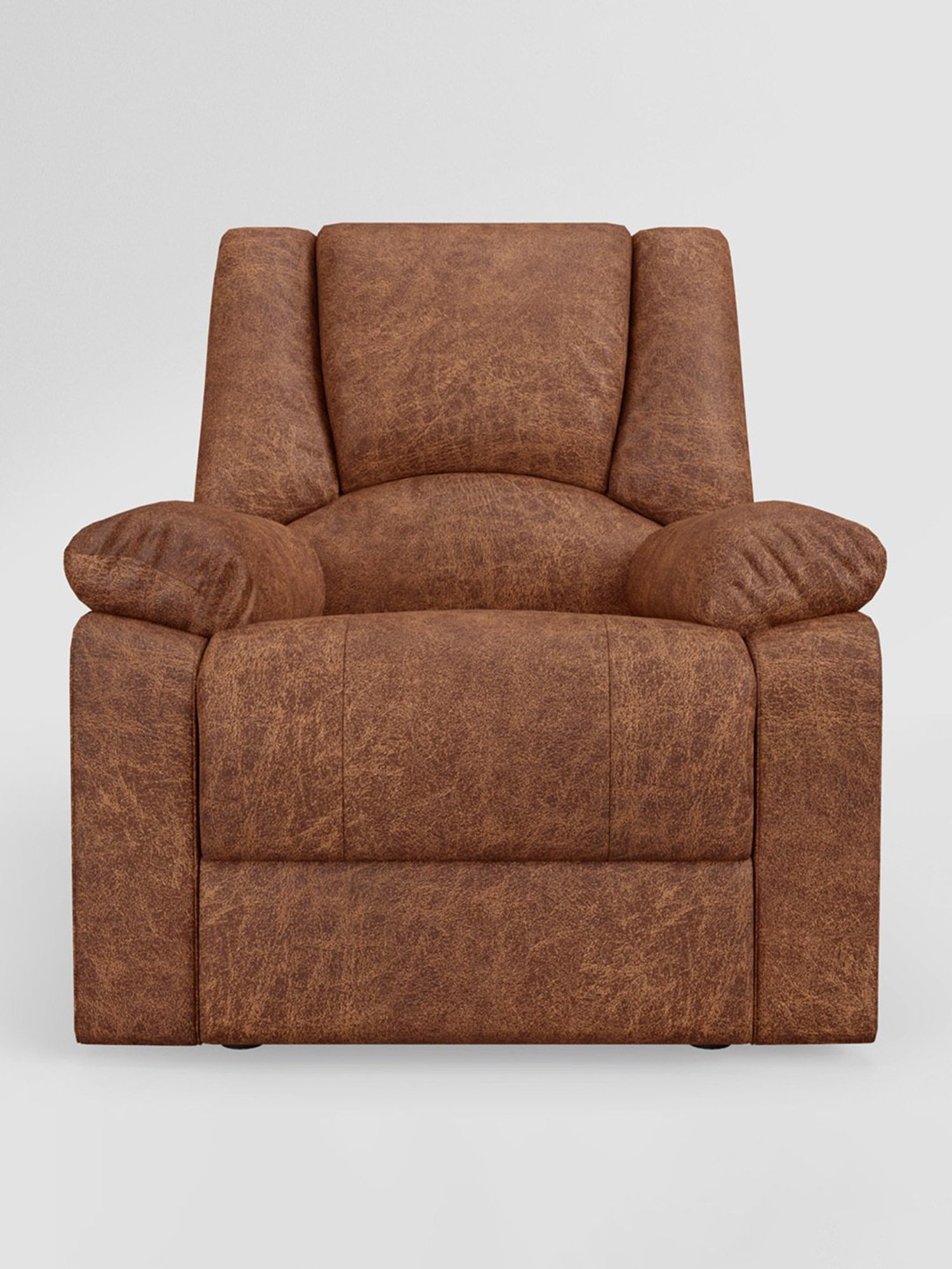Godrej Interio Rhine V3 Caramel Brown Pinewood 1 Seater Recliner Sofa