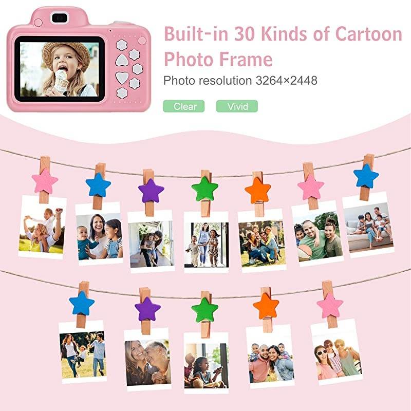 Kids Camera, Camera for Kids Video Cameras Kids Digital Camera 8MP 1080P HD Camera for 3-10 Year Old Girl with 16GB TF Card (Blue)