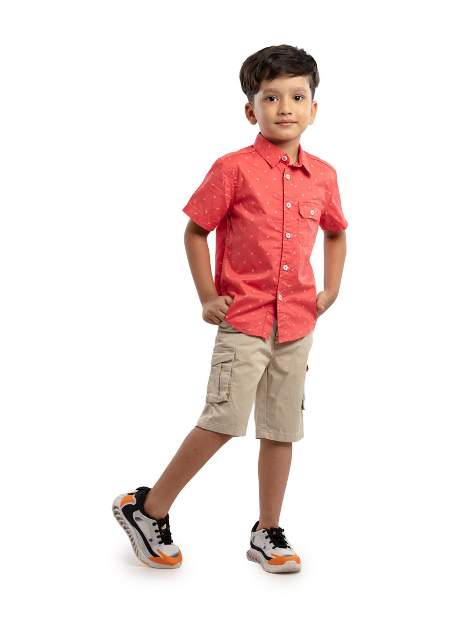 Under Fourteen Only Kids Khaki Regular Fit Shorts