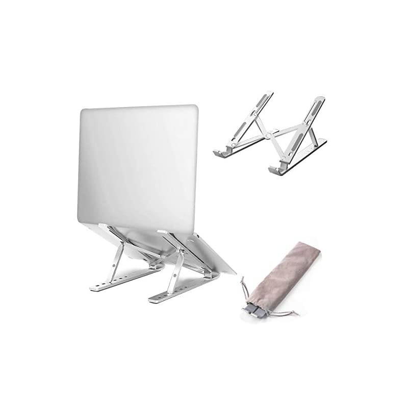Laptop Stand,Adjustable Portable Laptop Holder for Desk, Aluminum Laptop Riser with 6 Levels Height Adjustment,10-15.6&rdquo; Laptops - Silver