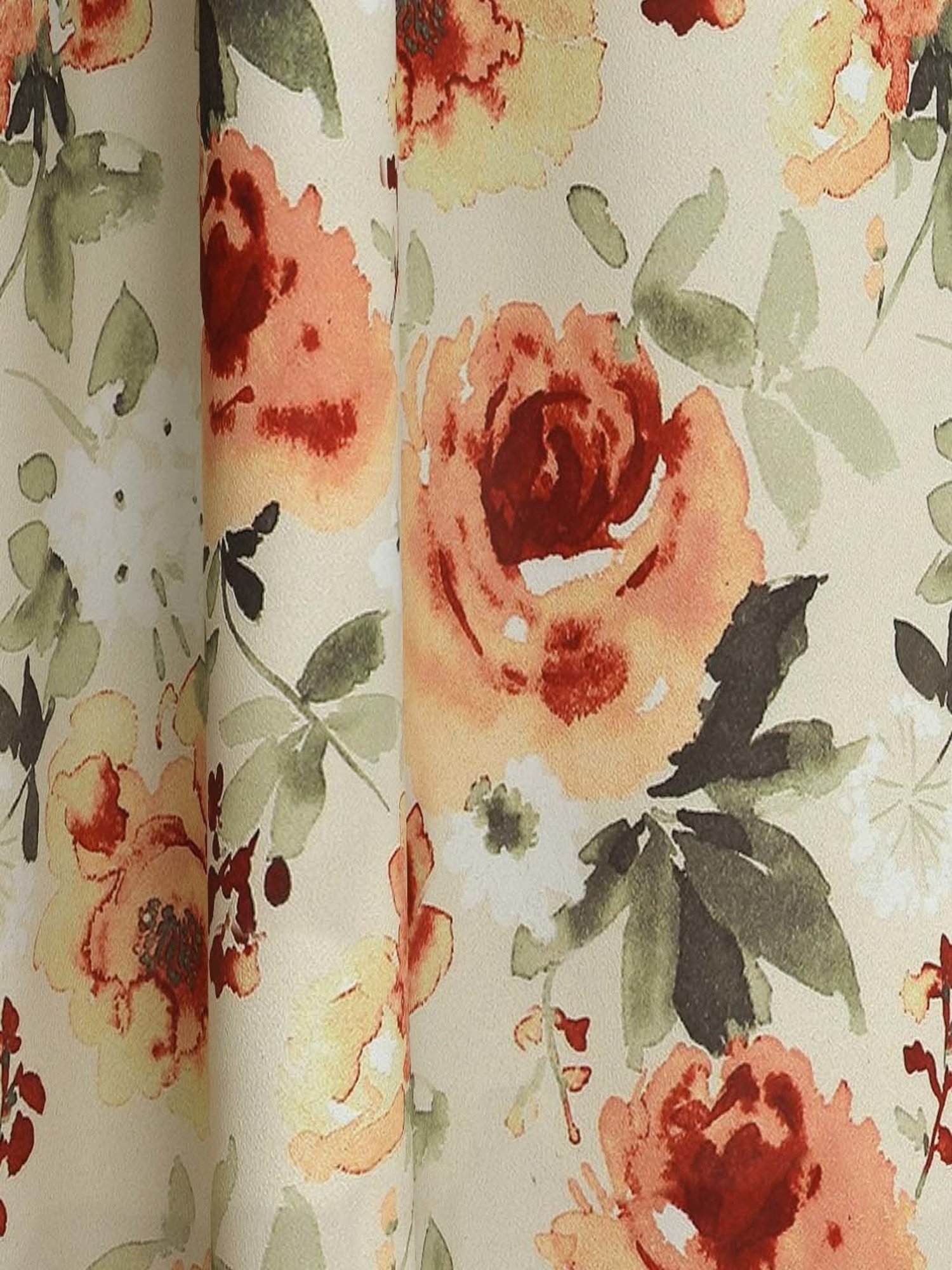 DDECOR Live Beautiful Orange Polyester 9 ft Long Door Curtain