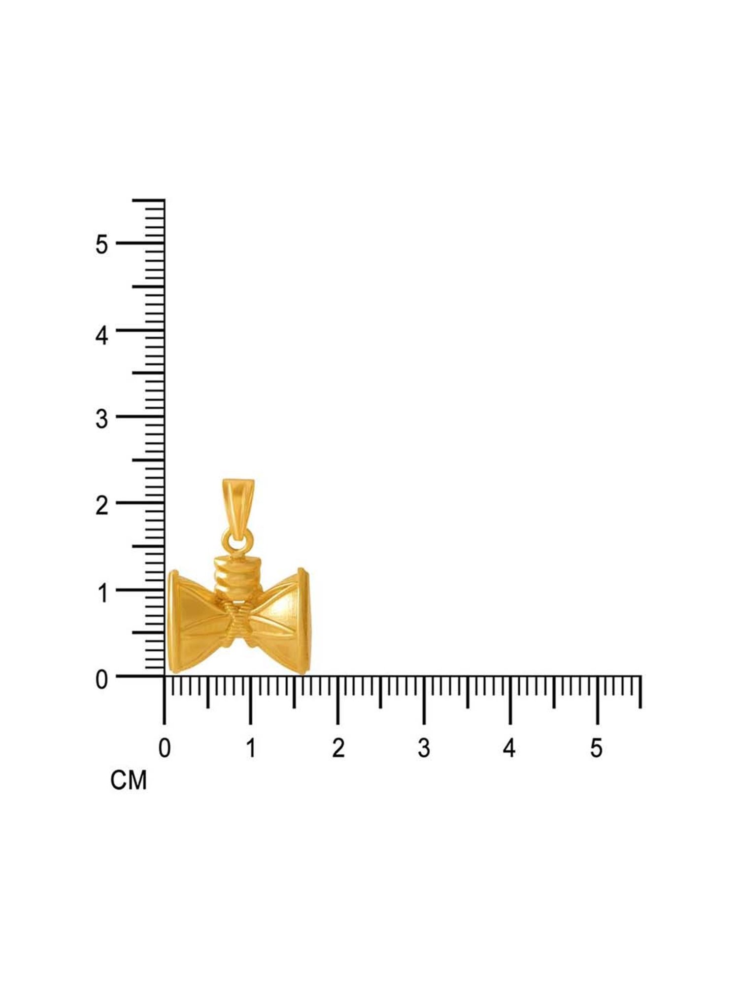 P.C. Chandra Jewellers 14k Yellow Gold Dumru Designed Pendant for Women & Girls