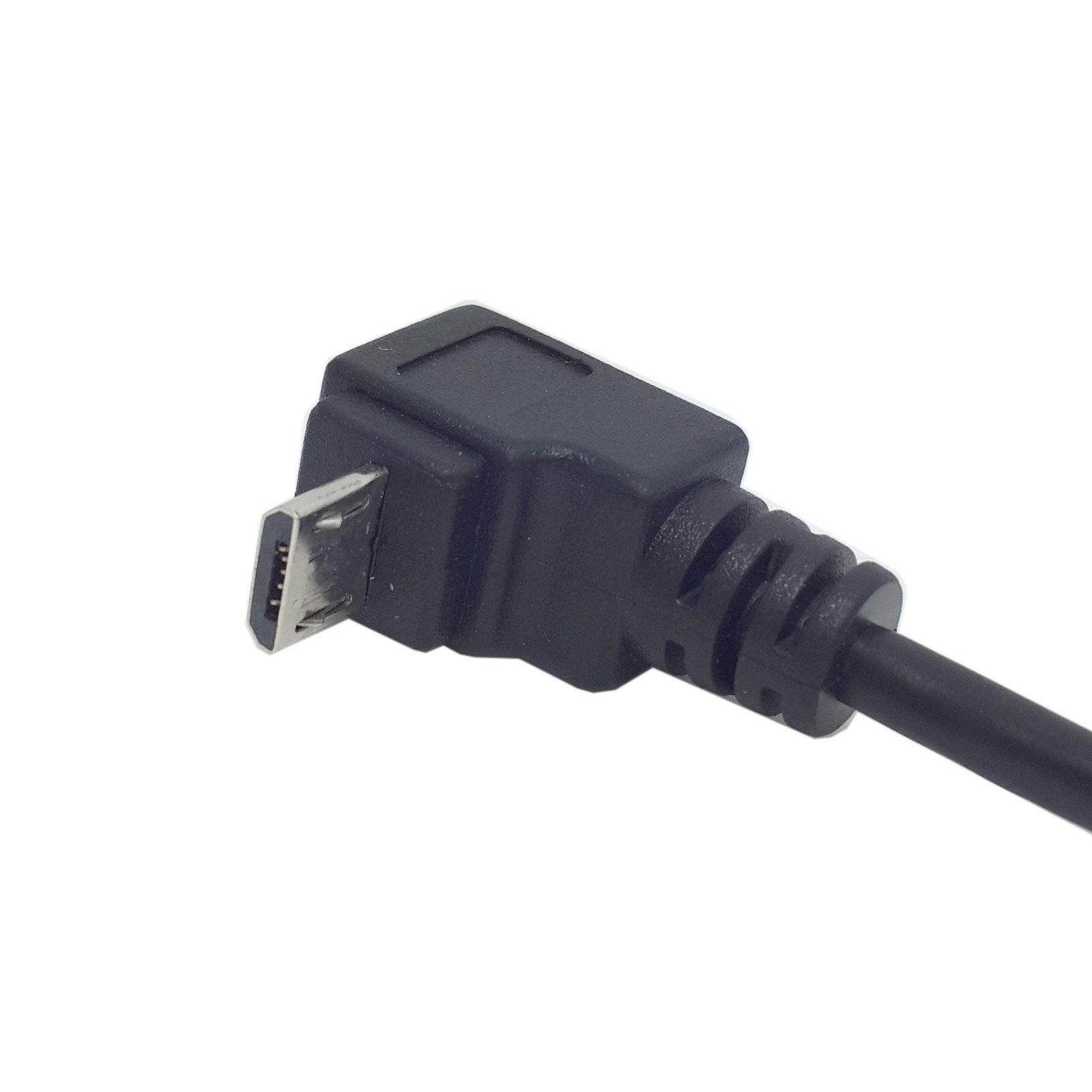 Up Angled 90 Degree Micro USB Male to USB 2.0 Male Data Charge Cable 25cm
