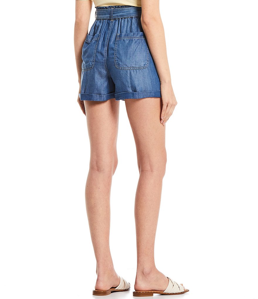 Guess Brynn Tropical Floral Mid Rise Linen Shorts