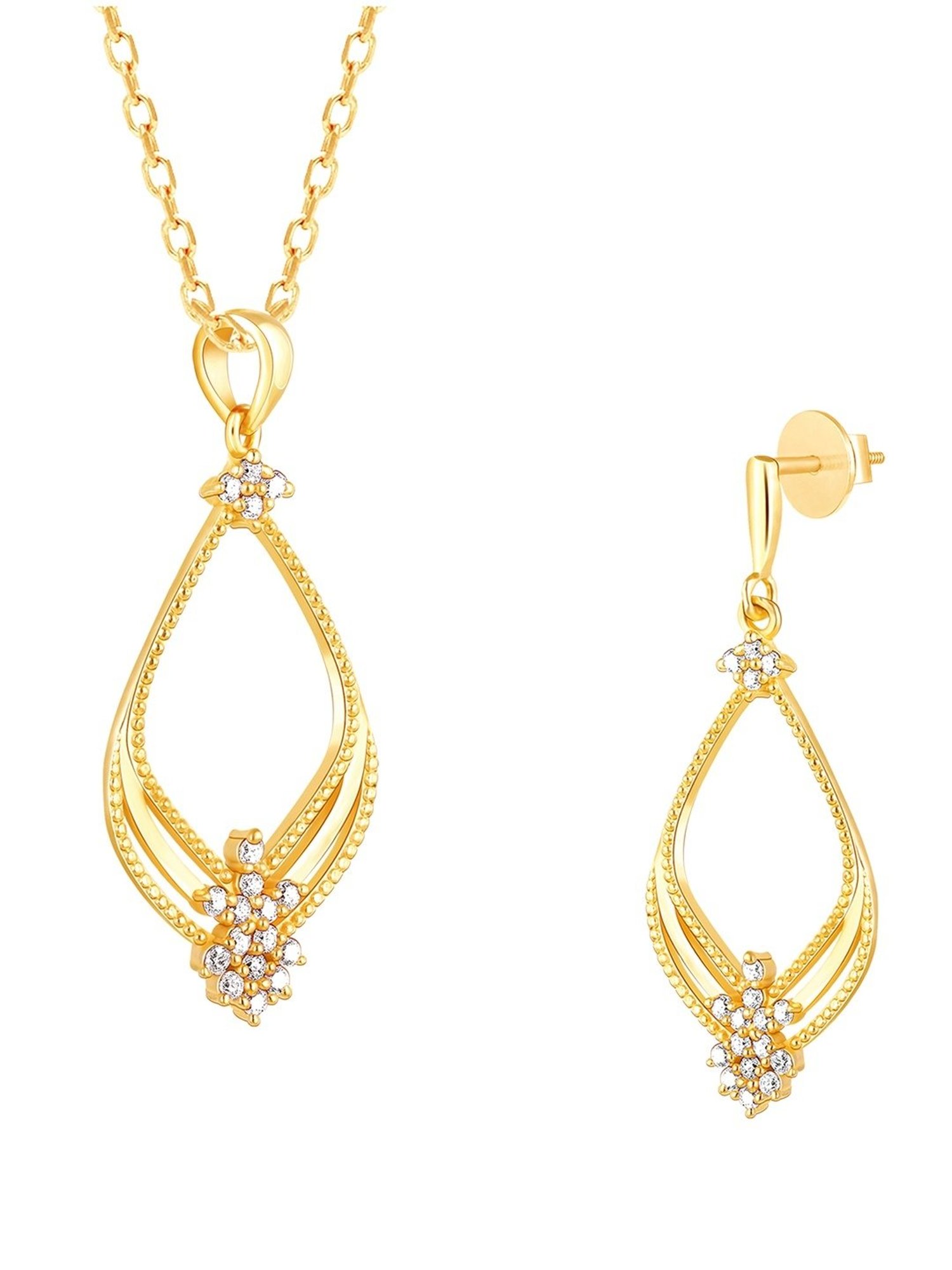 GIVA 92.5 Sterling Silver Princess Necklace & Earring Set for Women