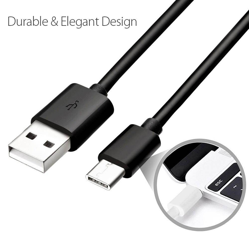 CMPLE USB Cable 2.0 USB-A to USB-C (USB Type C) Data Charge Cable, 3 Feet, Black
